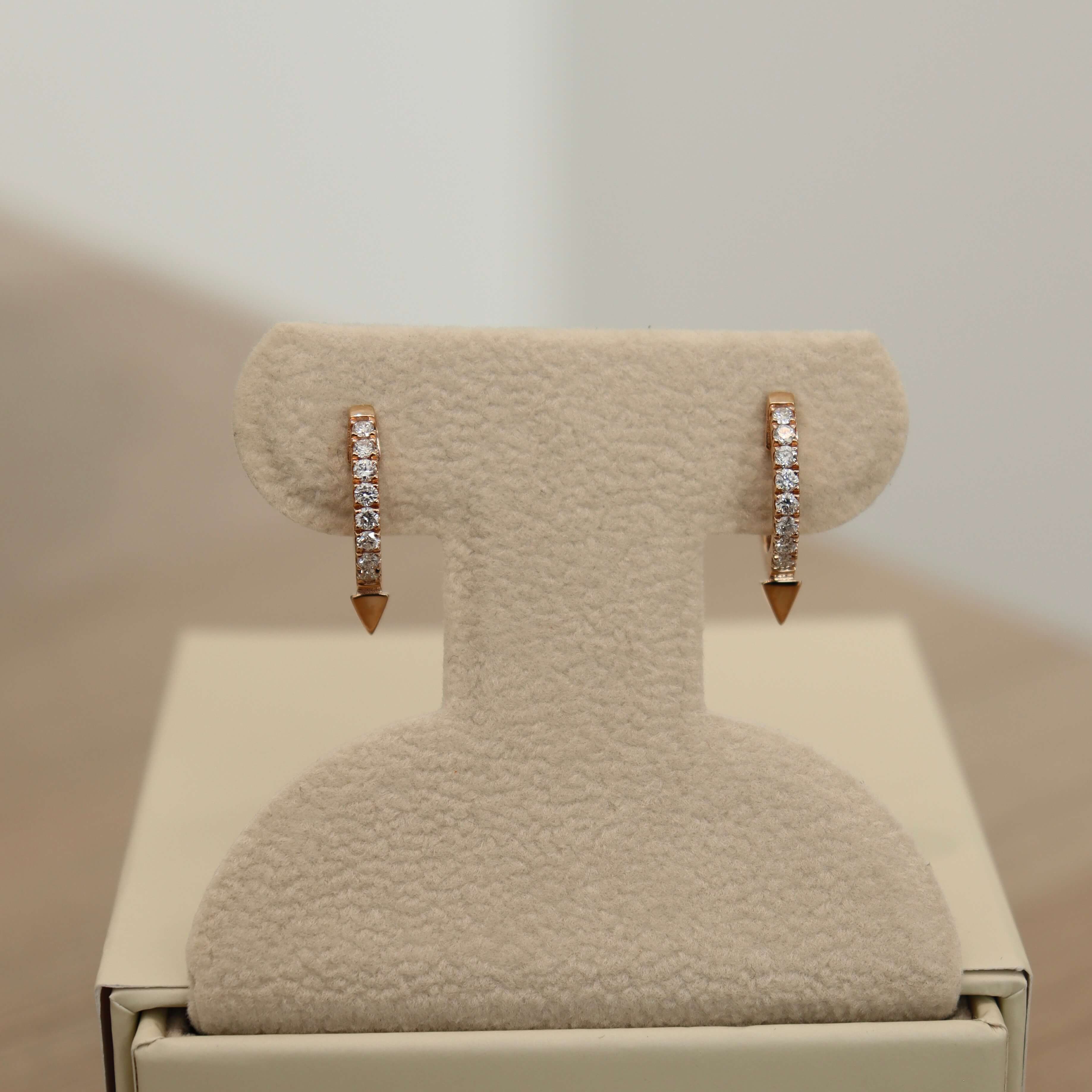 14K Pointy Diamond Hoops (Sample Sale) Earrings IceLink-CAL   